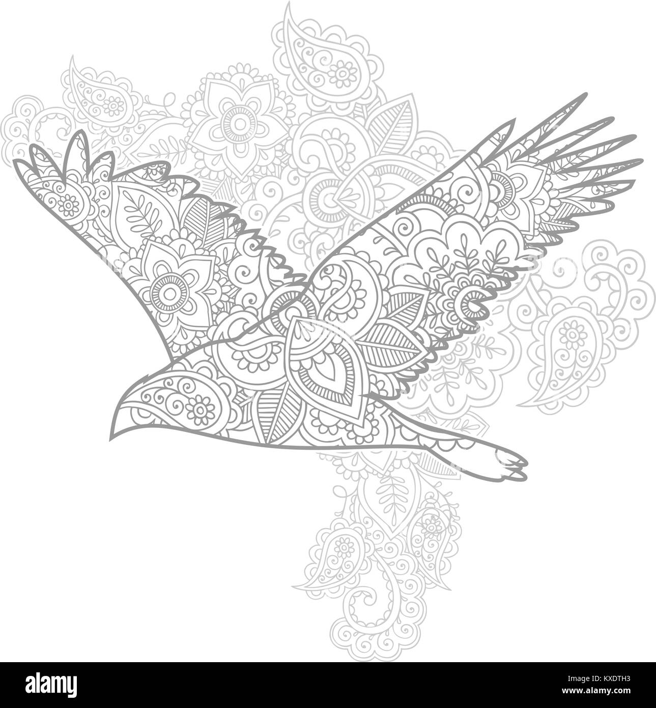 Beautiful flying bird coloring page hi