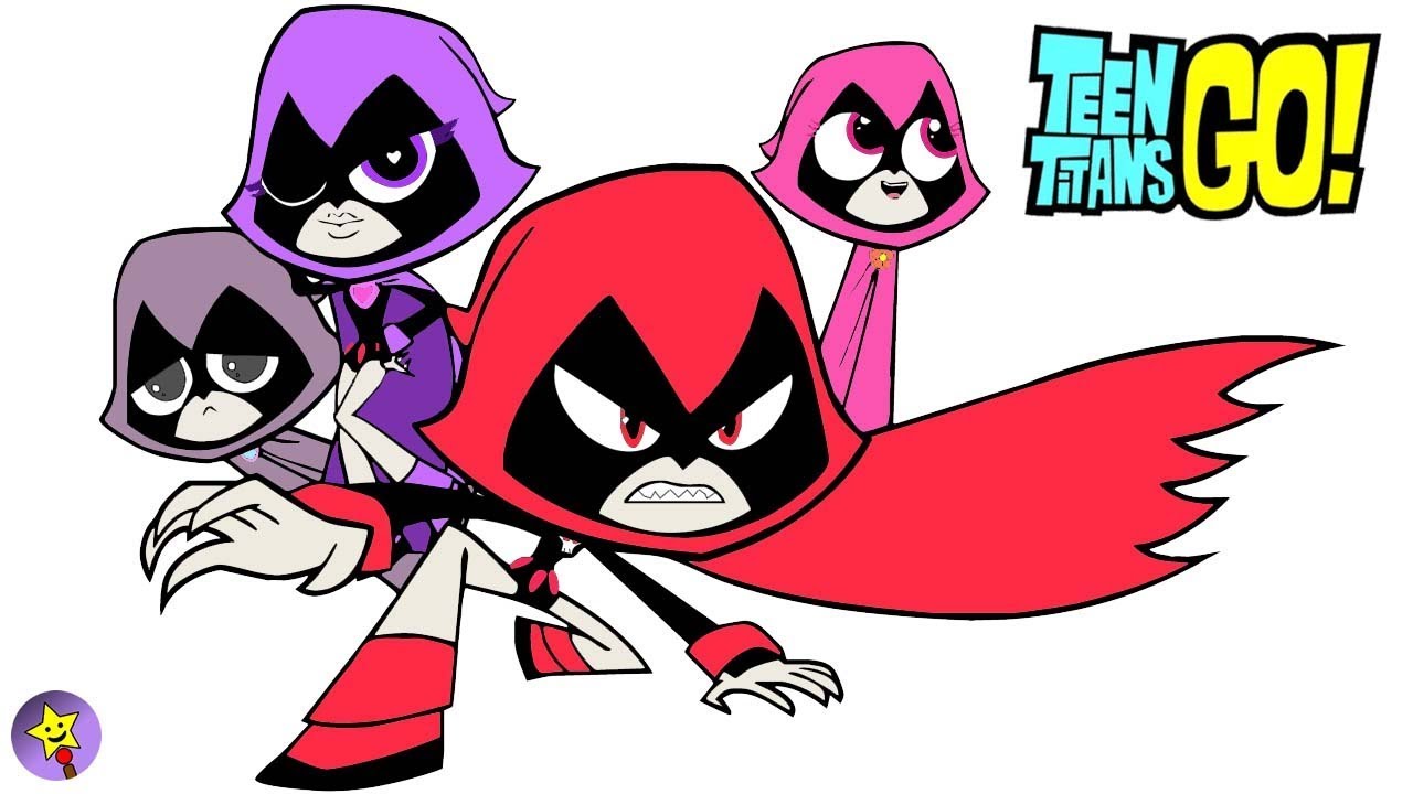 Teen titans go coloring book colors of raven coloring page