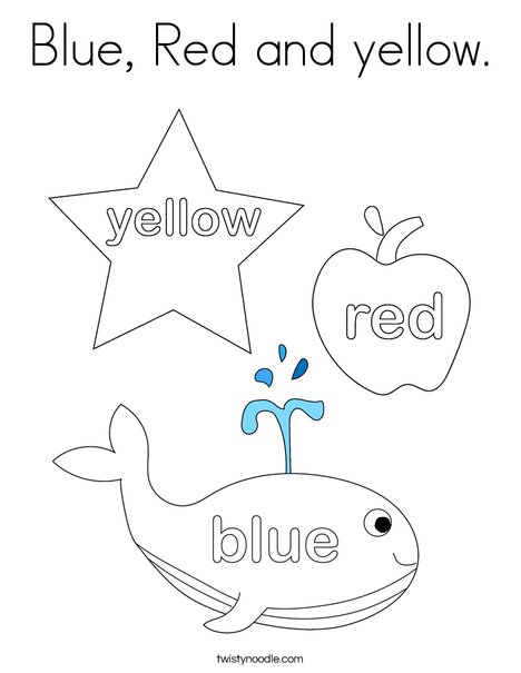 Blue red and yellow coloring page