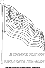 Usa patriotic flag coloring poster