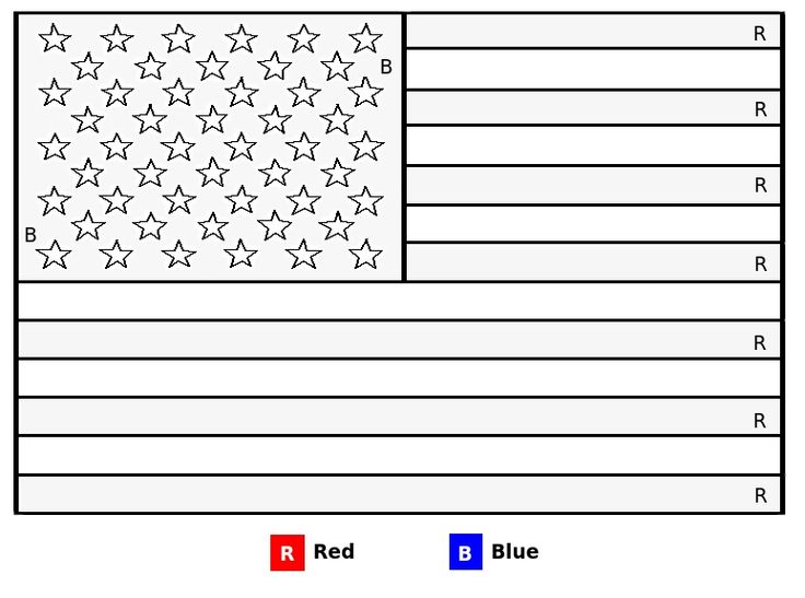 Easy th of july american flag color