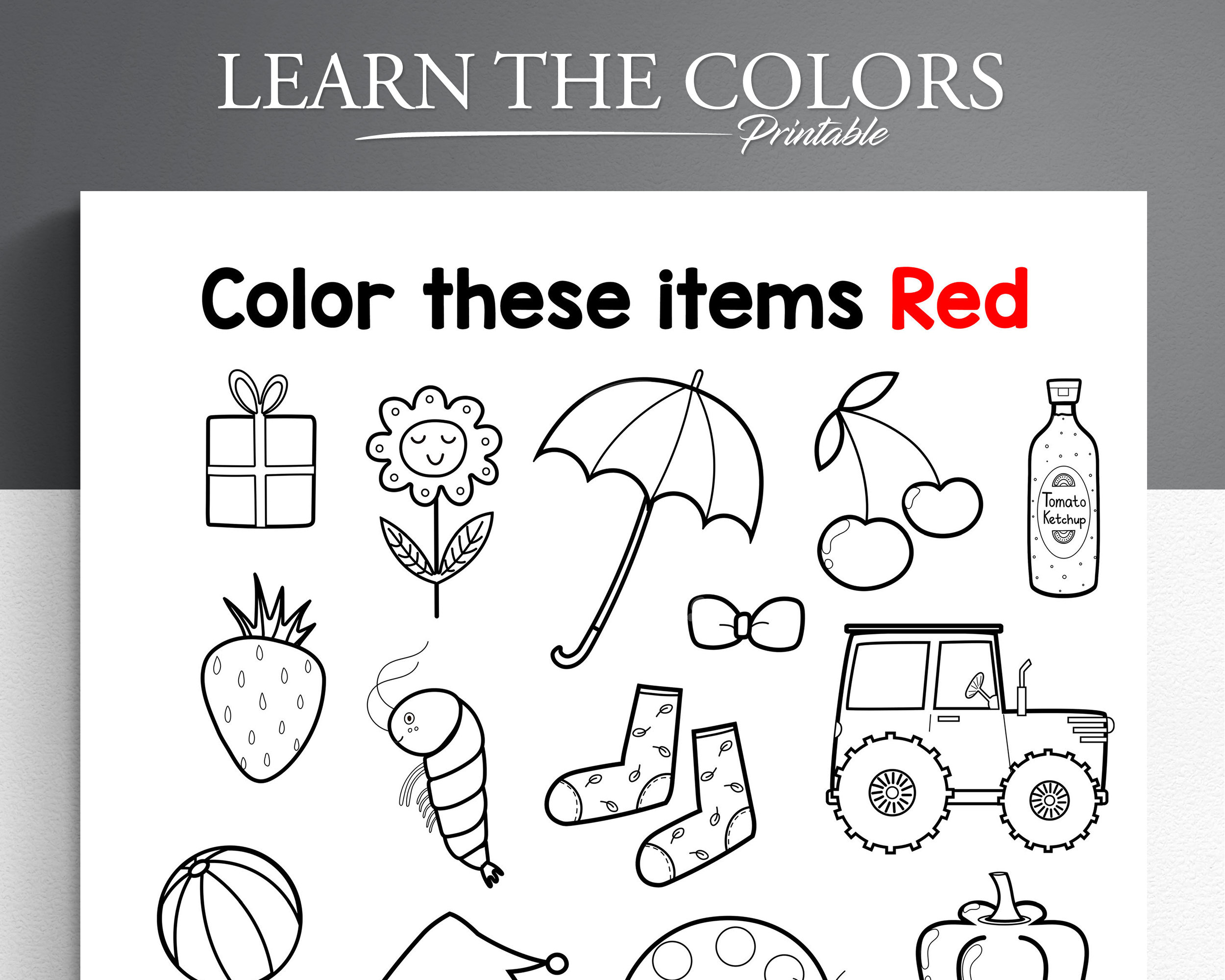 Printable color pages for kids learn colors set of color of the week