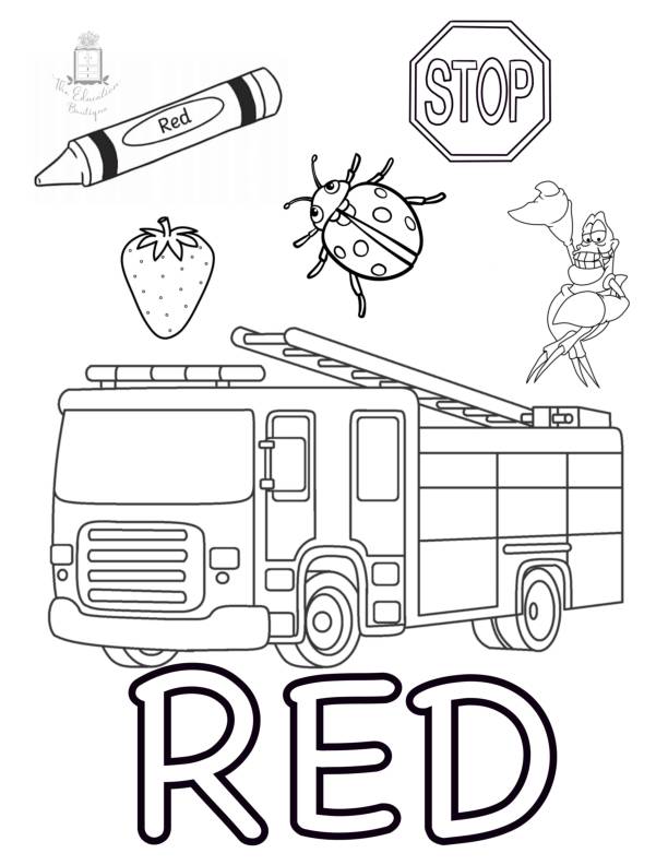 Preschool color recognition coloring sheets