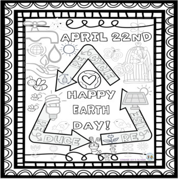 Earth day coloring page mini