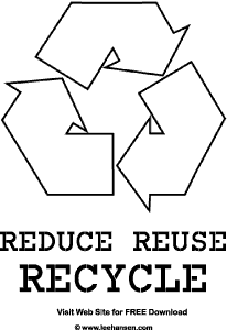 Recycle symbol coloring poster activity page