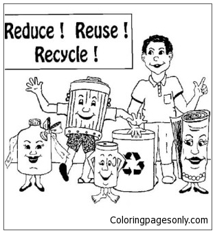 Recycling coloring pages