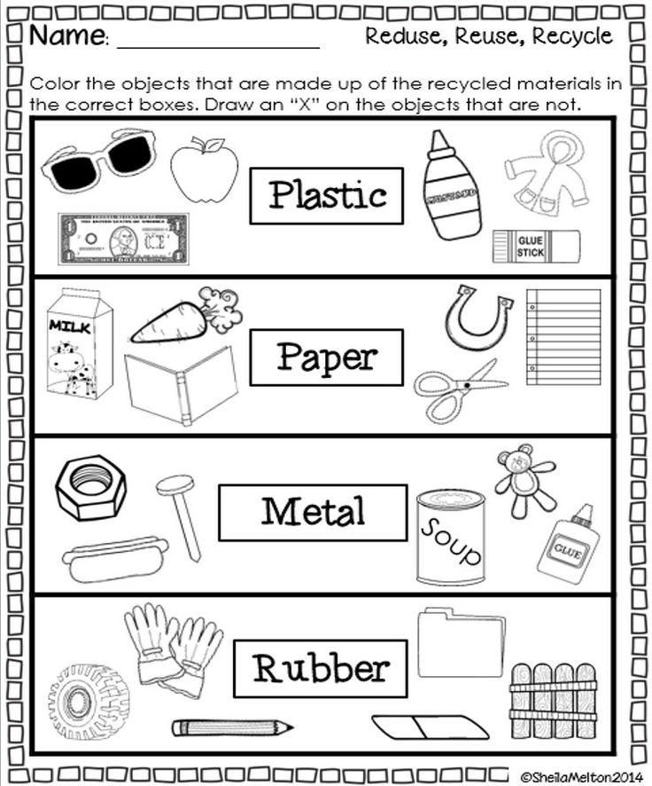 Recycling coloring pages