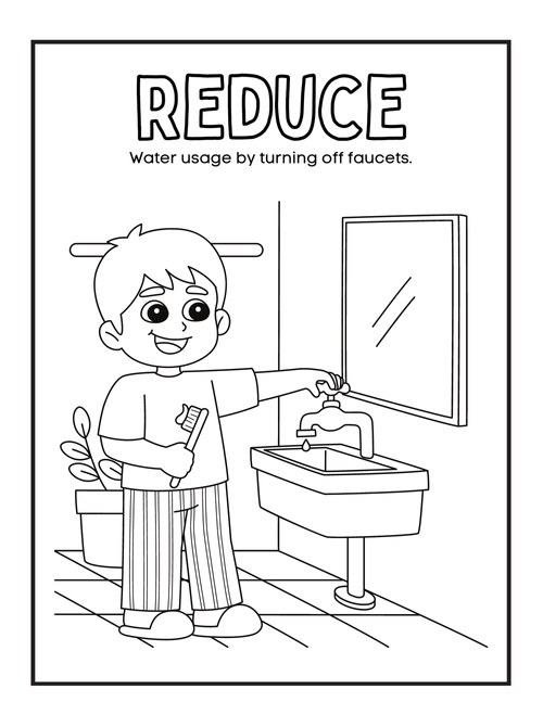 Reduce reuse recycle coloring pages â