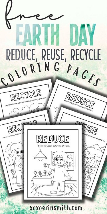 Reduce reuse recycle coloring pages â