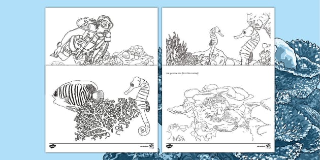 Coral reef coloring pages printables usa