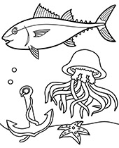 Diver coloring page for kids