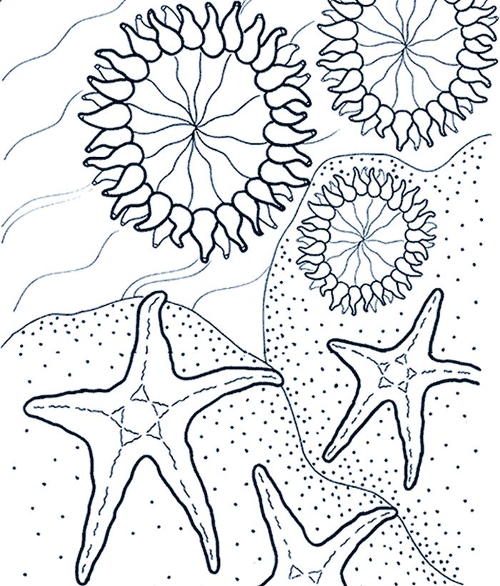 D with glue dots coloring pages coral art beach quilt