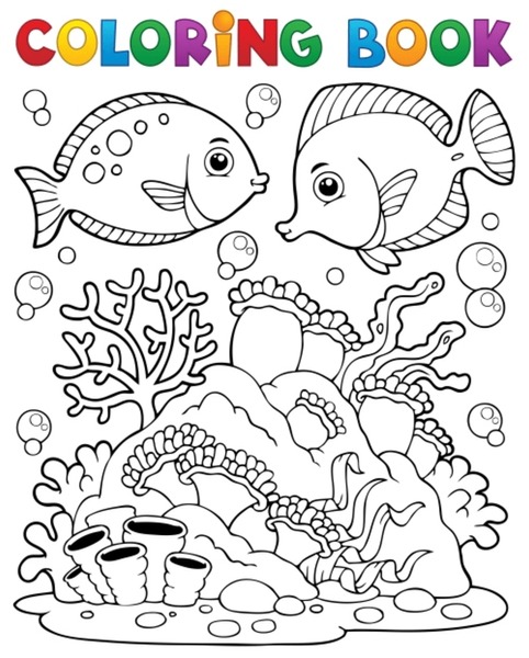 Thousand coral reef coloring book royalty