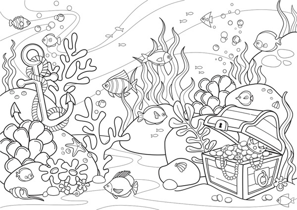 Thousand coral reef coloring book royalty