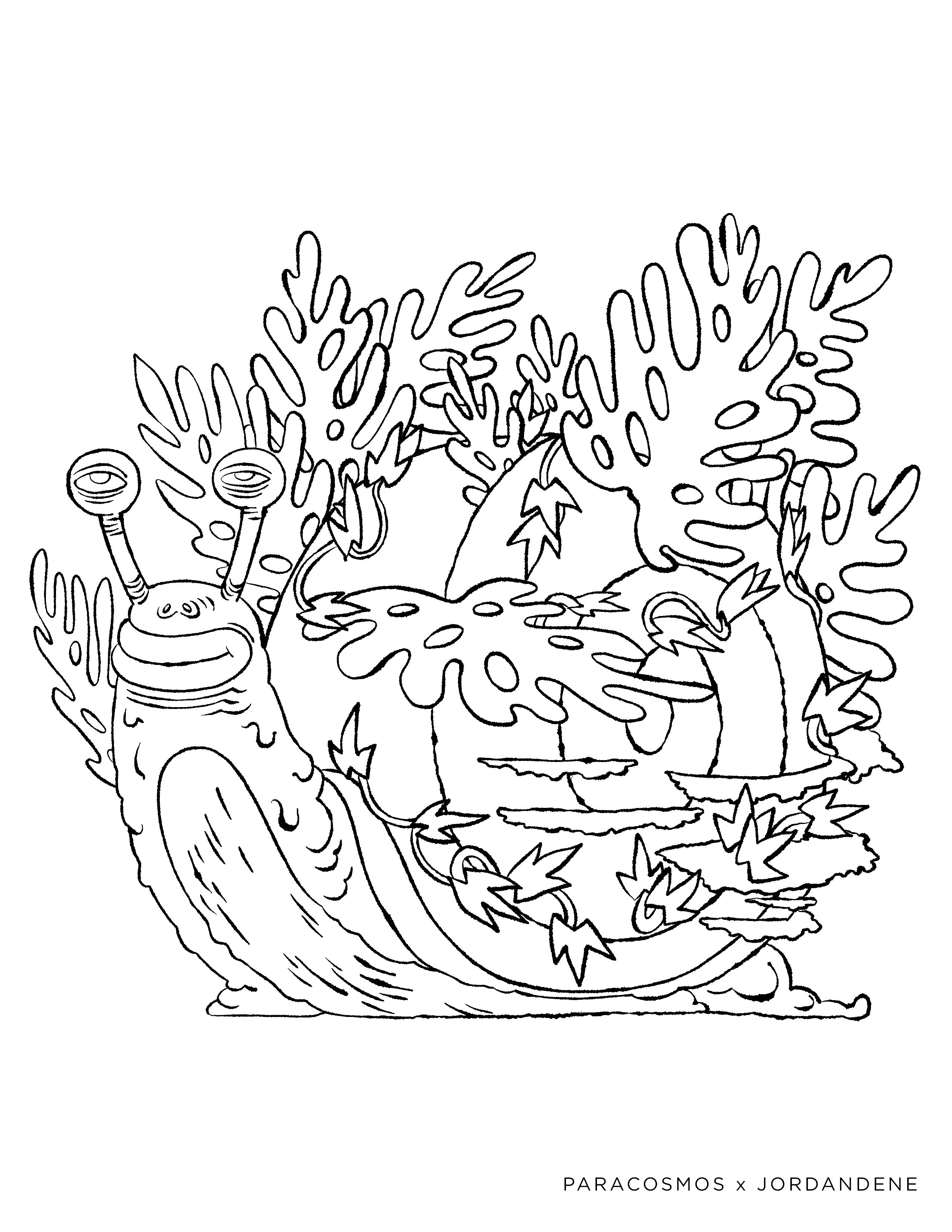 Snail garden free coloring page â