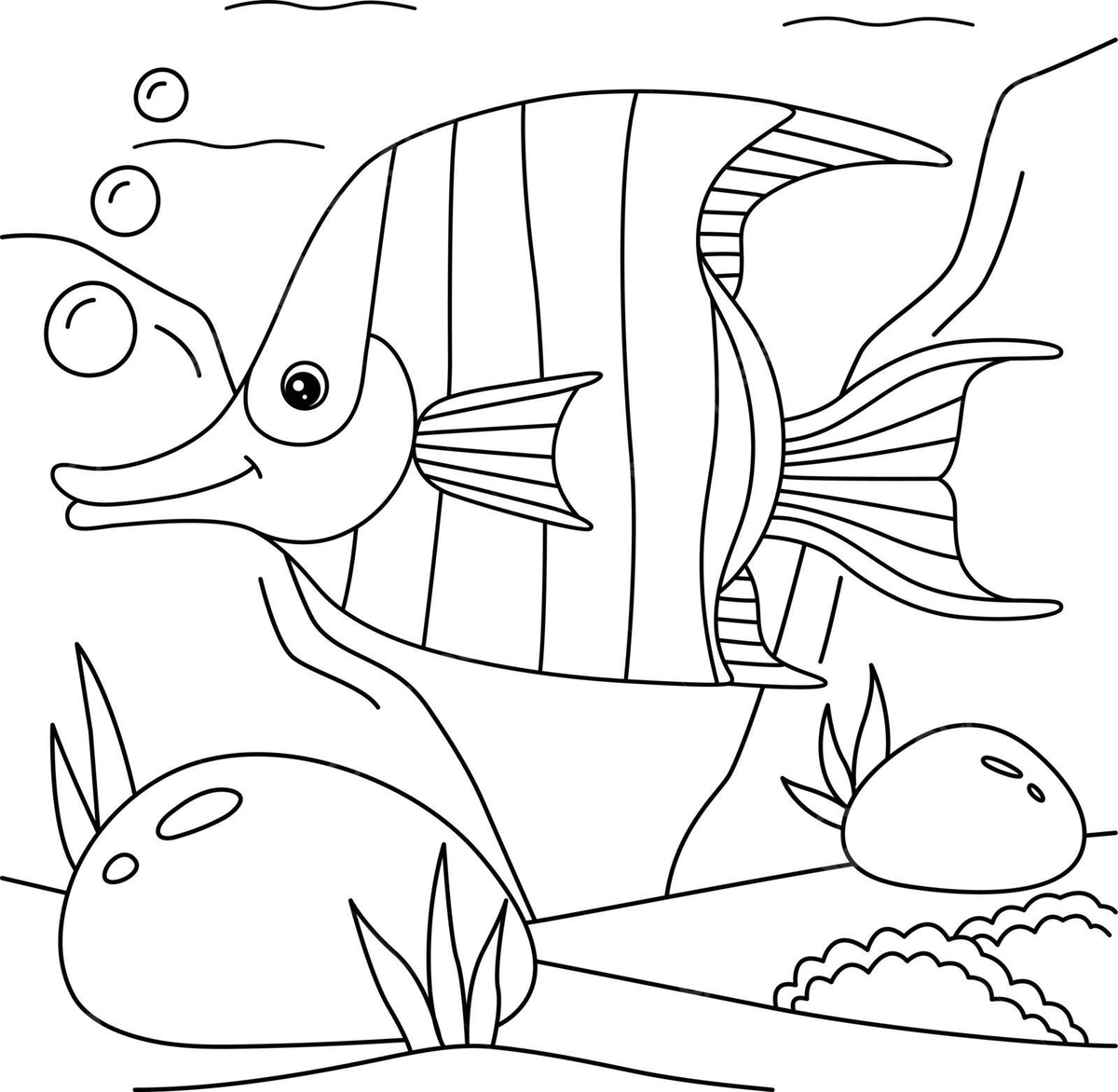 Angelfish coloring page for kids art underwater tropical vector art underwater tropical png and vector with transparent background for free download