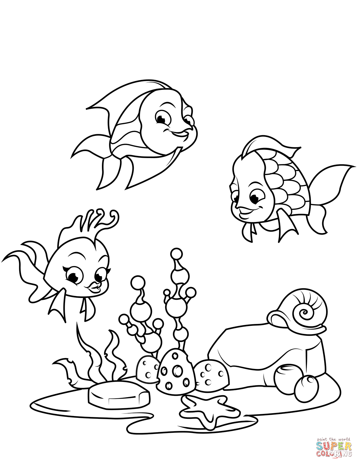 Coral reef fish coloring page free printable coloring pages