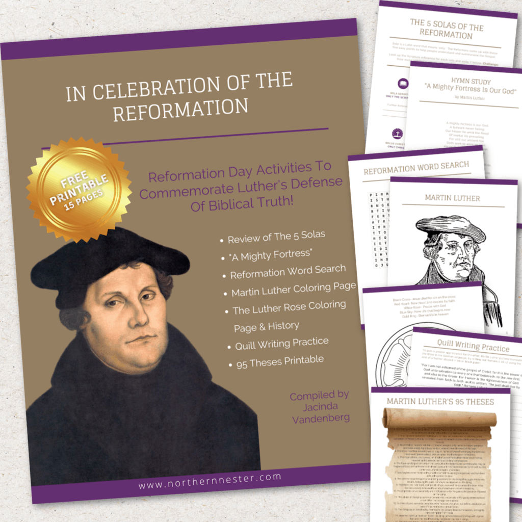 Reformation day activities and printables