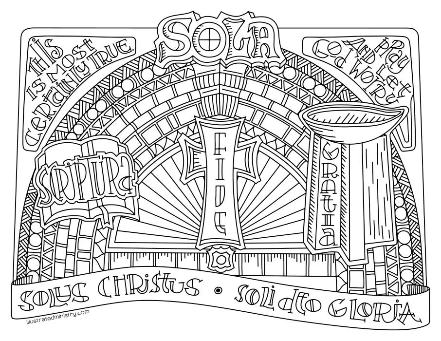 Reformation day coloring page poster â illustrated ministry