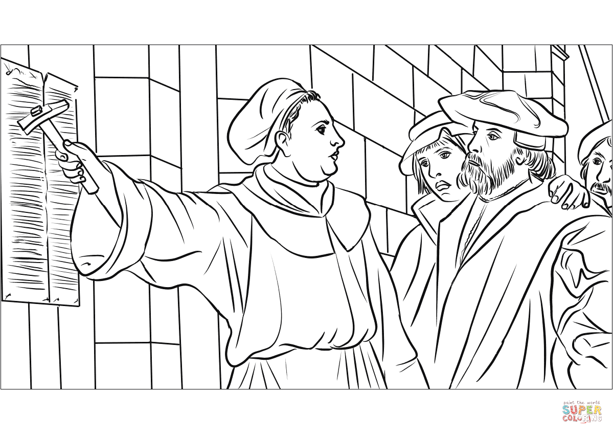 Martin luther theses coloring page free printable coloring pages