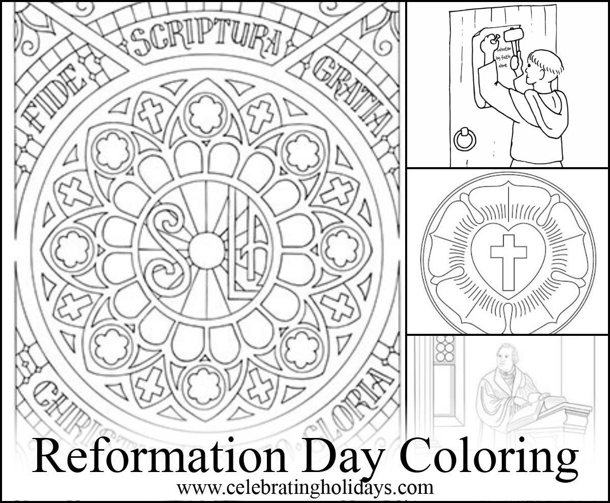 Reformation day coloring pages reformation day luther rose reformation