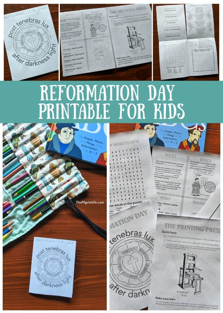 Printable reformation day activity for kids