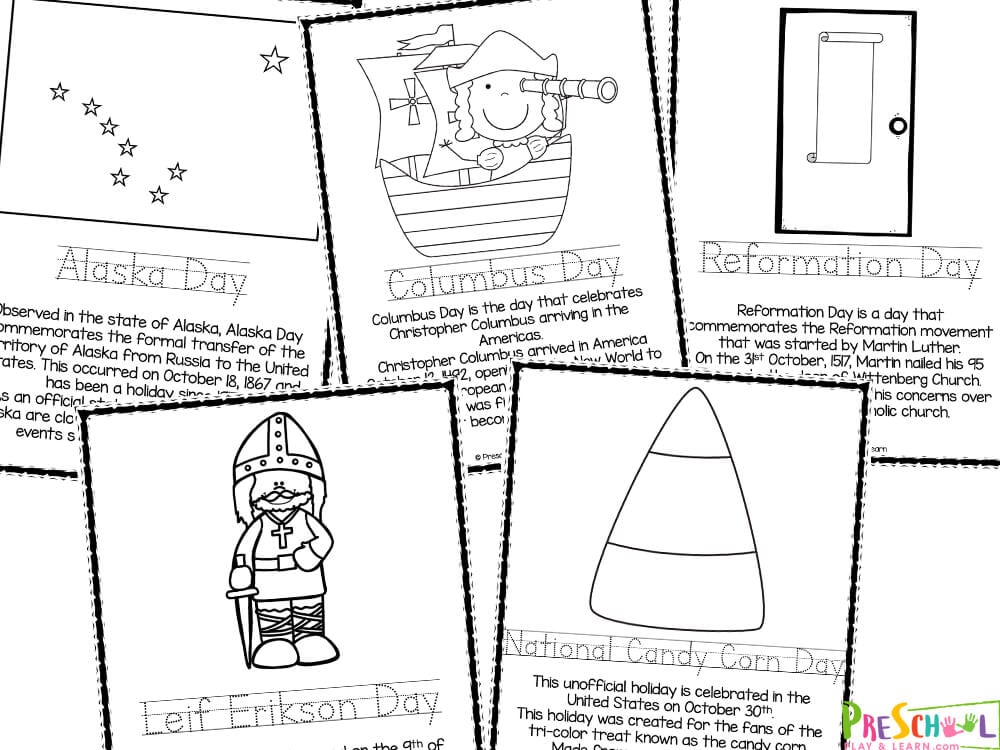 Free printable october coloring pages for kids