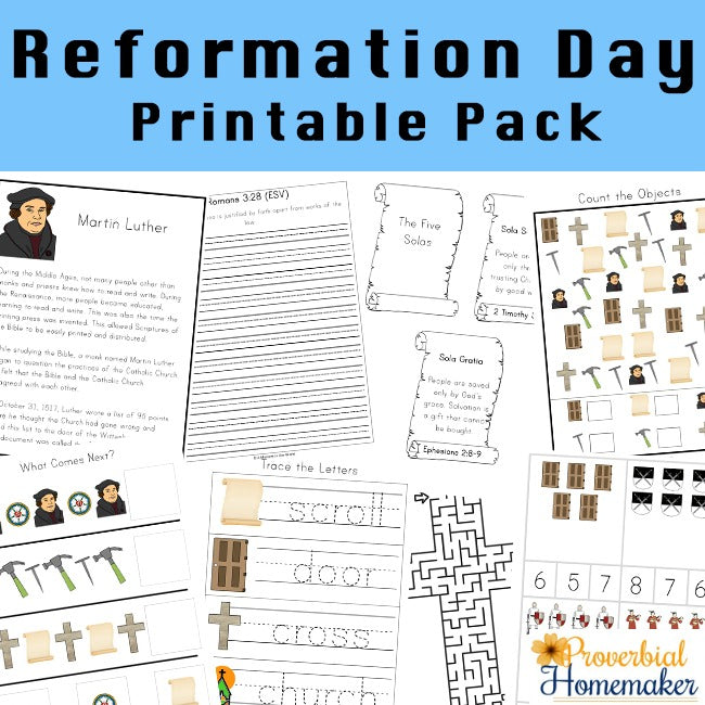 Reformation day printable pack â proverbial homemaker