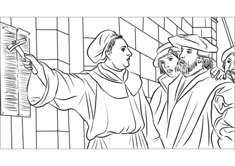 Martin luther theses coloring page martin luther coloring pages martin luther reformation