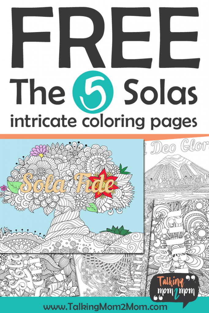 The five solas intricate coloring pages for reformation day