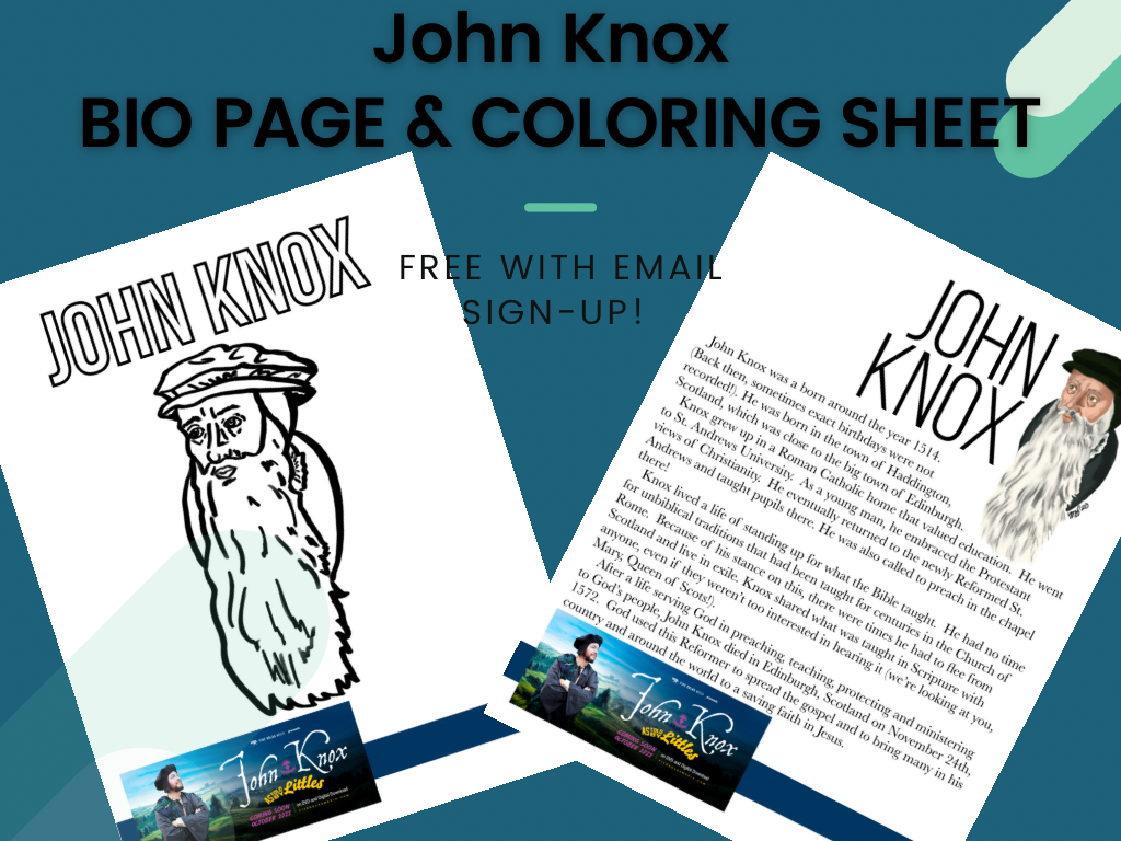 John knox bio page and coloring sheet