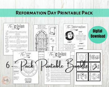 Reformation day printable five solas activity reformation theology lesson