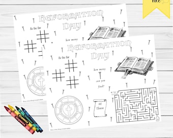 Reformation day printable activity martin luther activity sheet for kids reformation game reformation coloring page