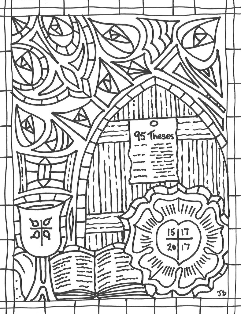 Reformation coloring page celebrating luthers reformaâ