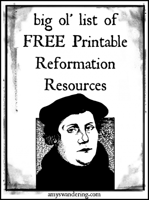 Free printable reformation resources