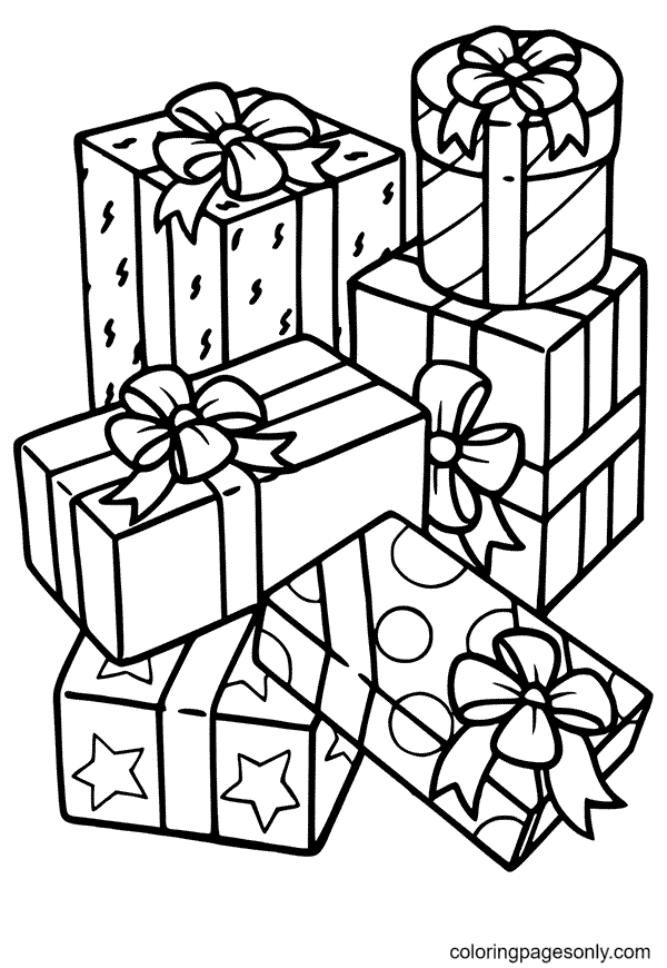 Christmas gifts coloring pages