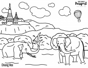 Chiang mai thailand coloring page