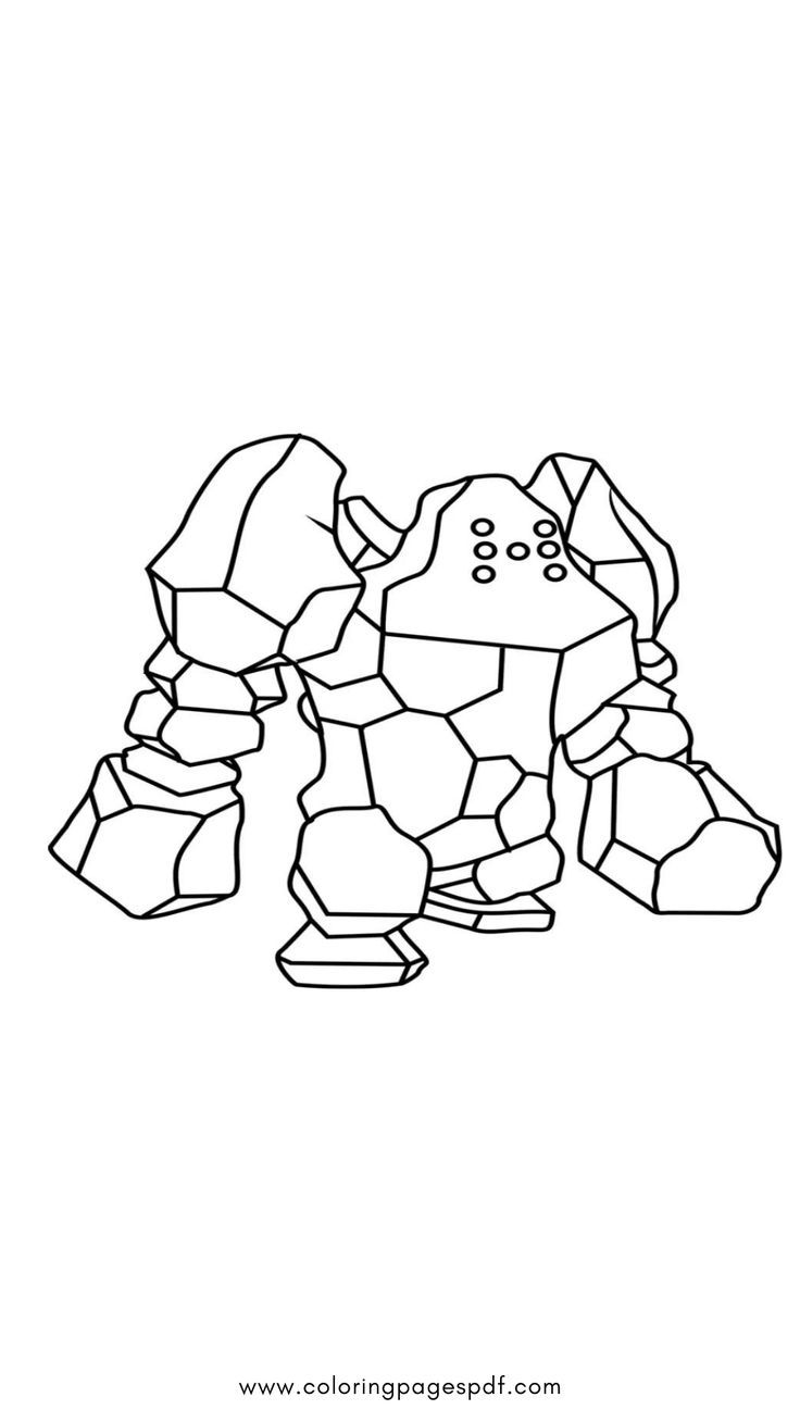 Discover the legendary pokãmon regirock in this coloring page