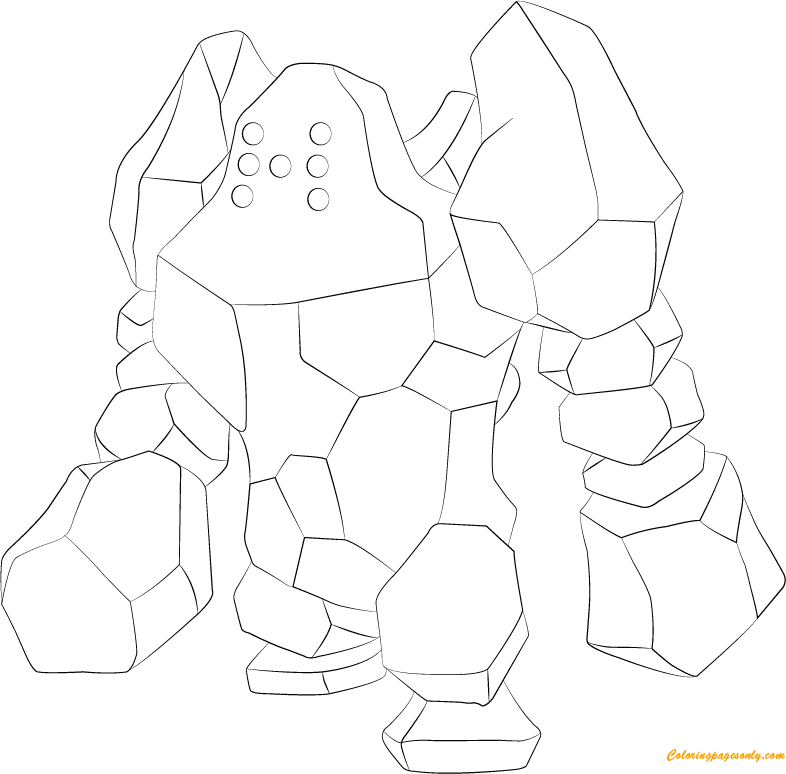 Regirock from pokemon coloring page