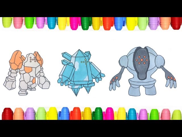 Pokeon coloring regirock regice and registeel