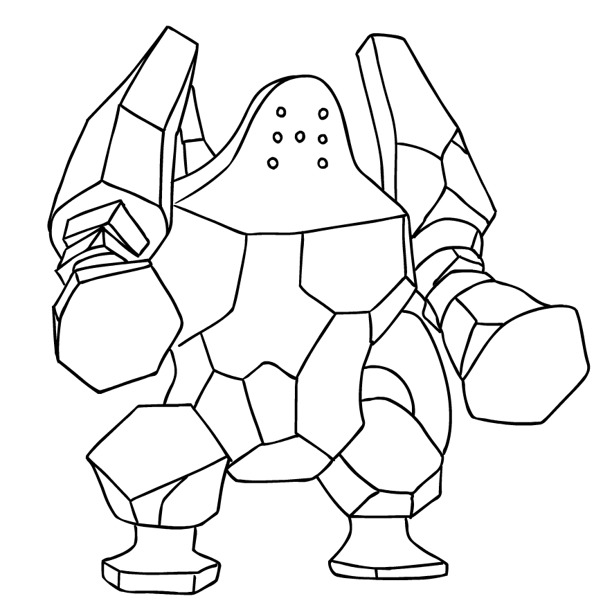 Regirock from the third generation of the pokãmon coloring page