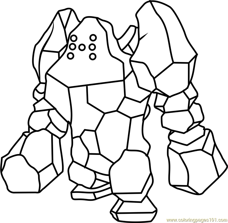 Regirock pokemon coloring page for kids