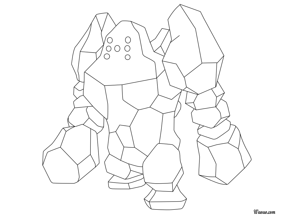 Legendary pokemon regirock coloring page