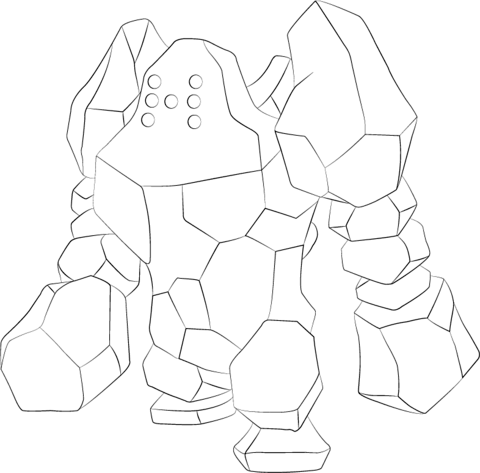 Regirock pokemon coloring page free printable coloring pages