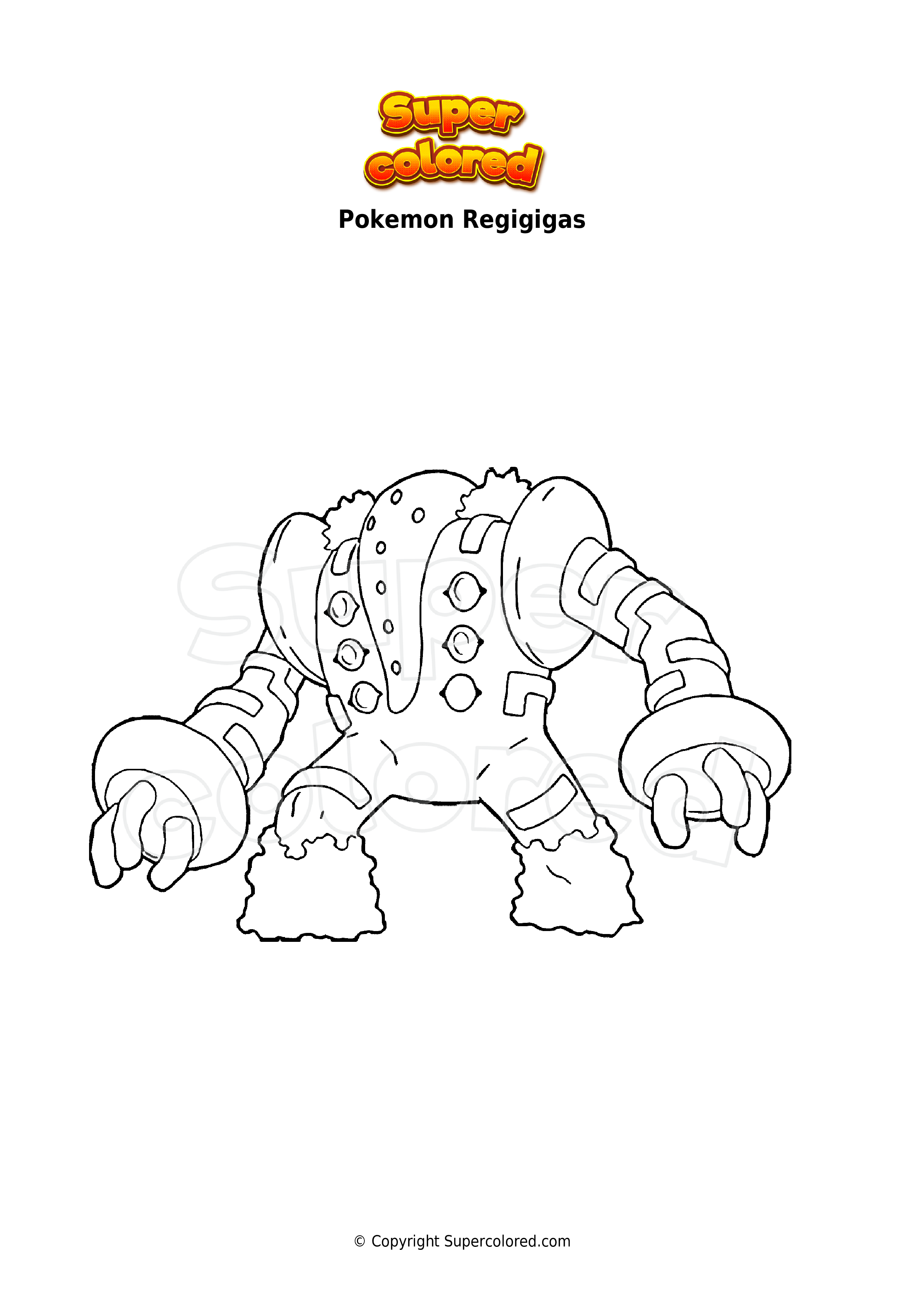 Coloring page pokemon regigigas