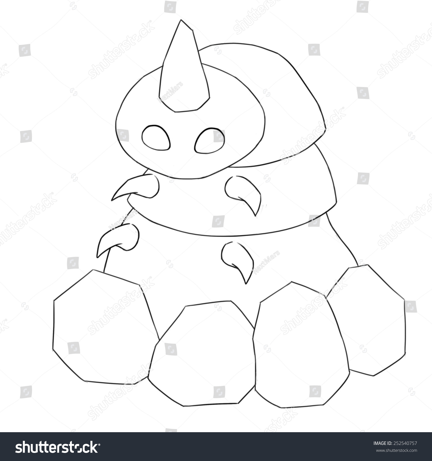 Rubble monster line art character design stock illustration