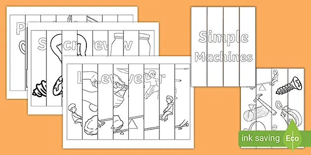 Simple machines agamographs colouring pages teacher made