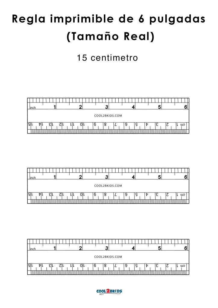 Regla para imprimir de pulgadas