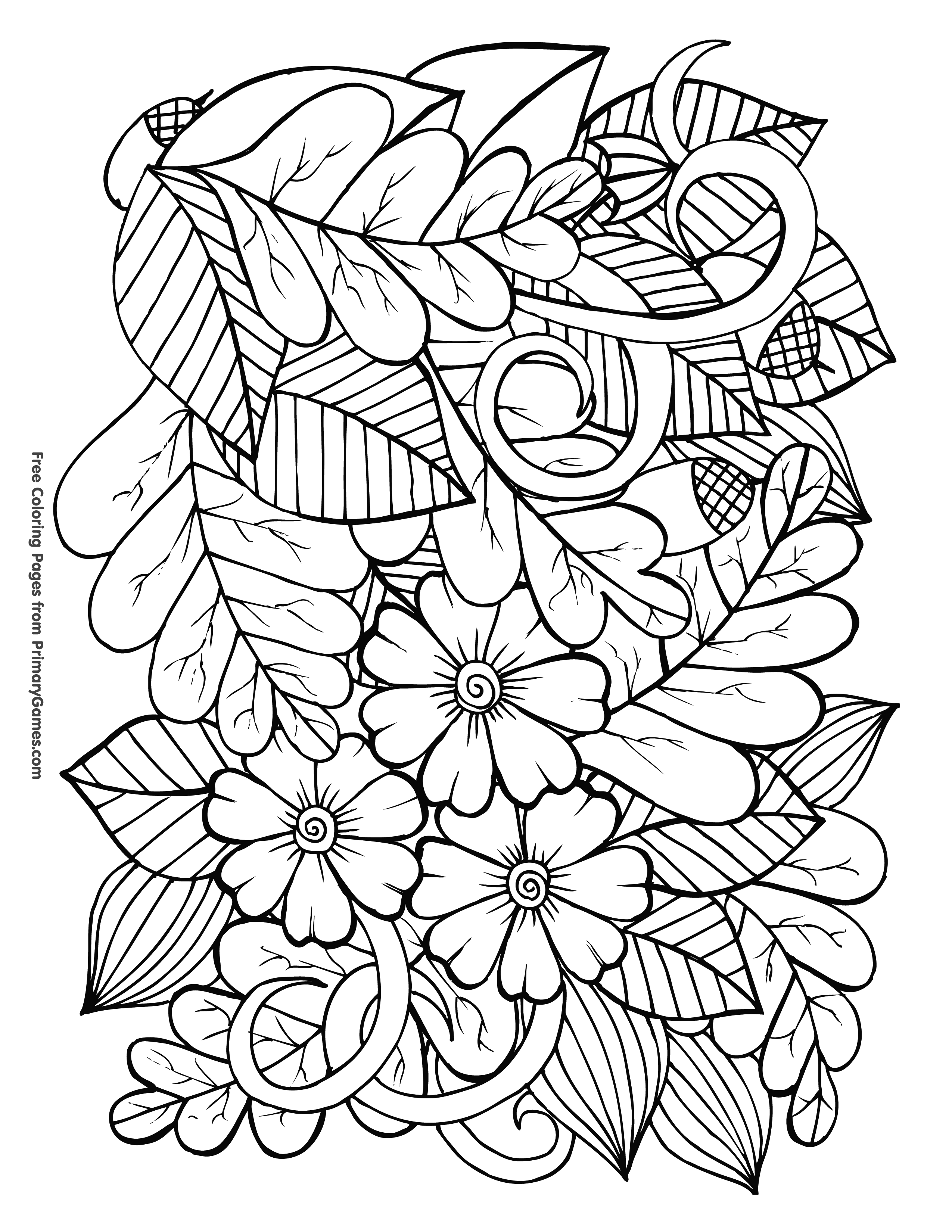 Leaves and acorns coloring page â free printable ebook fall leaves coloring pages fall coloring pages crayola coloring pages