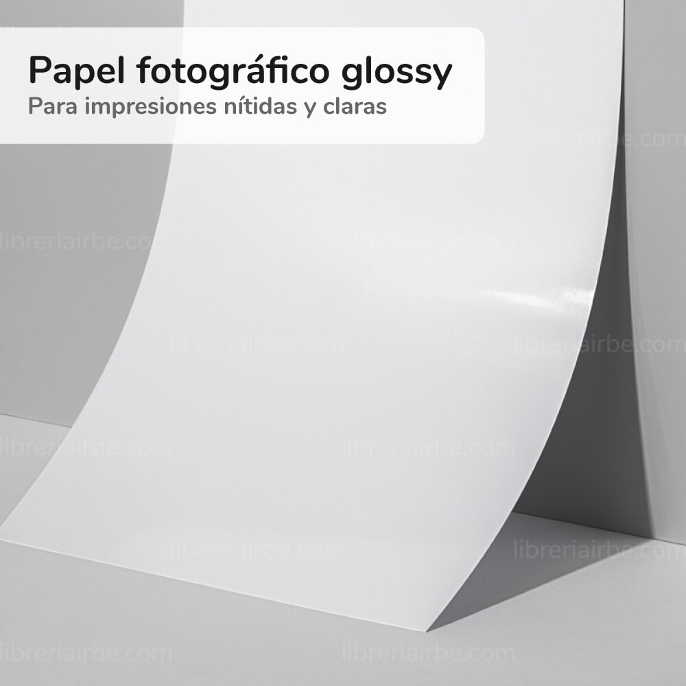 Papel fotogrãfico brillante glossy tamaão a para imprimir gm paquete de hojas